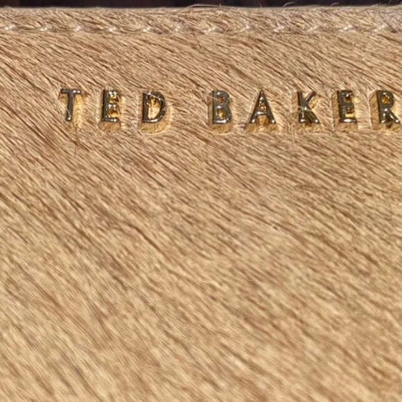 Genuine Ted Baker Tan Exotic Cow Hide Leather Popper Matinee Cardholder/Purse - Picture 3 of 13